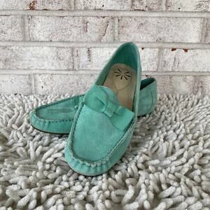 Isaac Mizrahi Suede Teal Moccassins Women's Size 6M